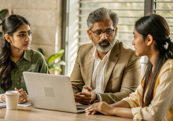Padhai Likhai office staff guiding a student with course selection and admission process